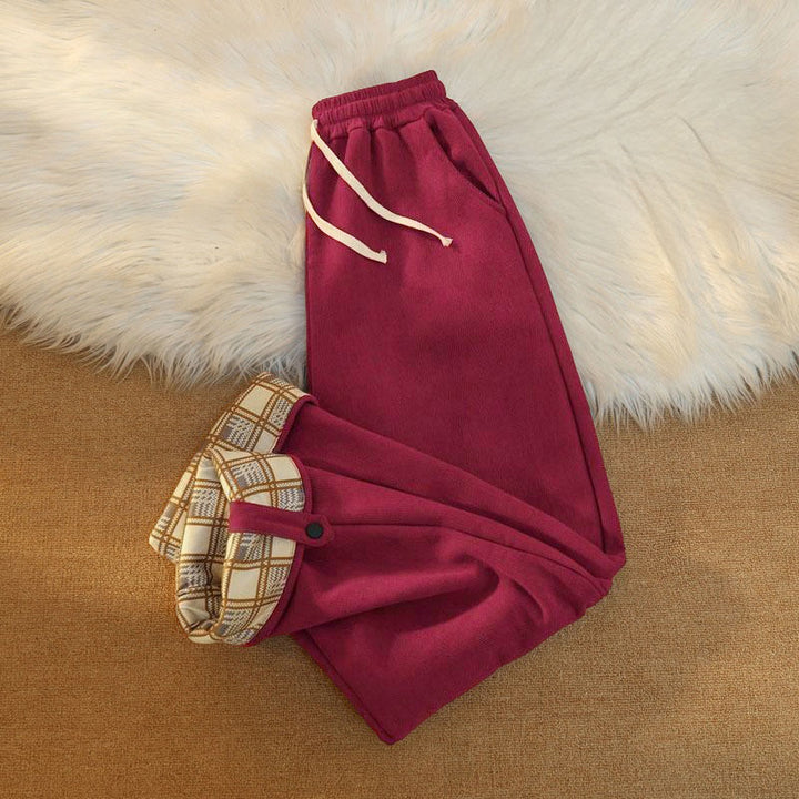 Buddha Stonesレディース パッチワーク コットン コーデュロイ フリース裏地 ワイドレッグパンツ ポケット付き - image 36