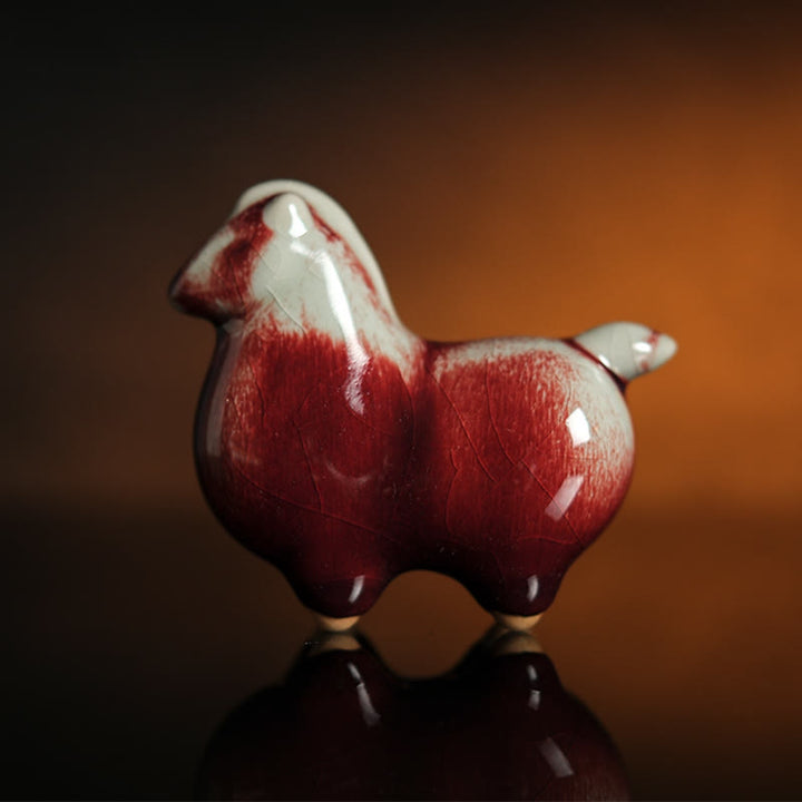 Buddha Stones午年 陶器豊かさ家の装飾 - 陶器の馬 10*4*8.5cm - image 0