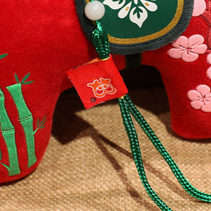 Buddha Stones馬年 竹製 龍 蓮華 鳳凰 ぬいぐるみ ホームデコレーション - image 4