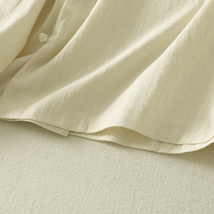 Buddha Stonesアシンメトリーフロントフロッグボタン長袖レディースコットンシャツ - image 14