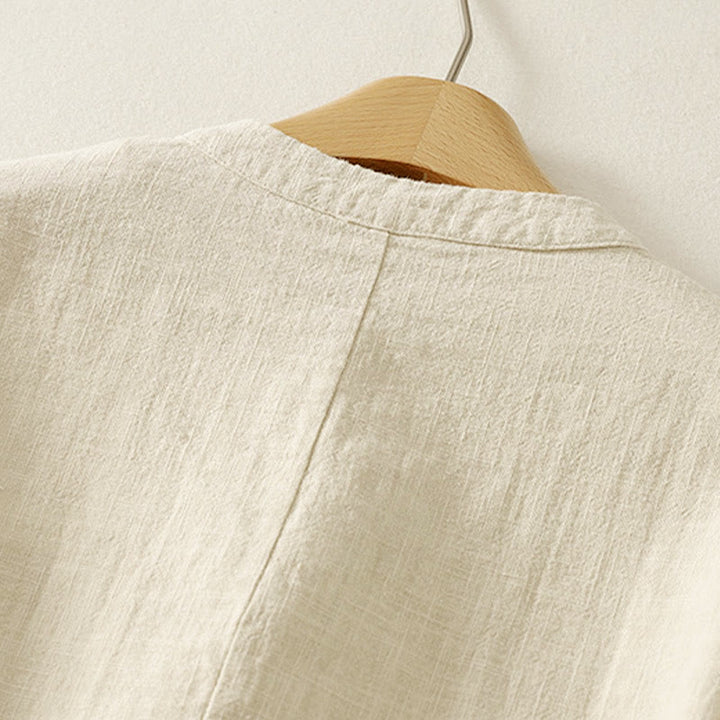 Buddha Stonesプレーンチャイニーズフロッグボタン 長袖 レディース コットンリネン 禅服 シャツ - image 9