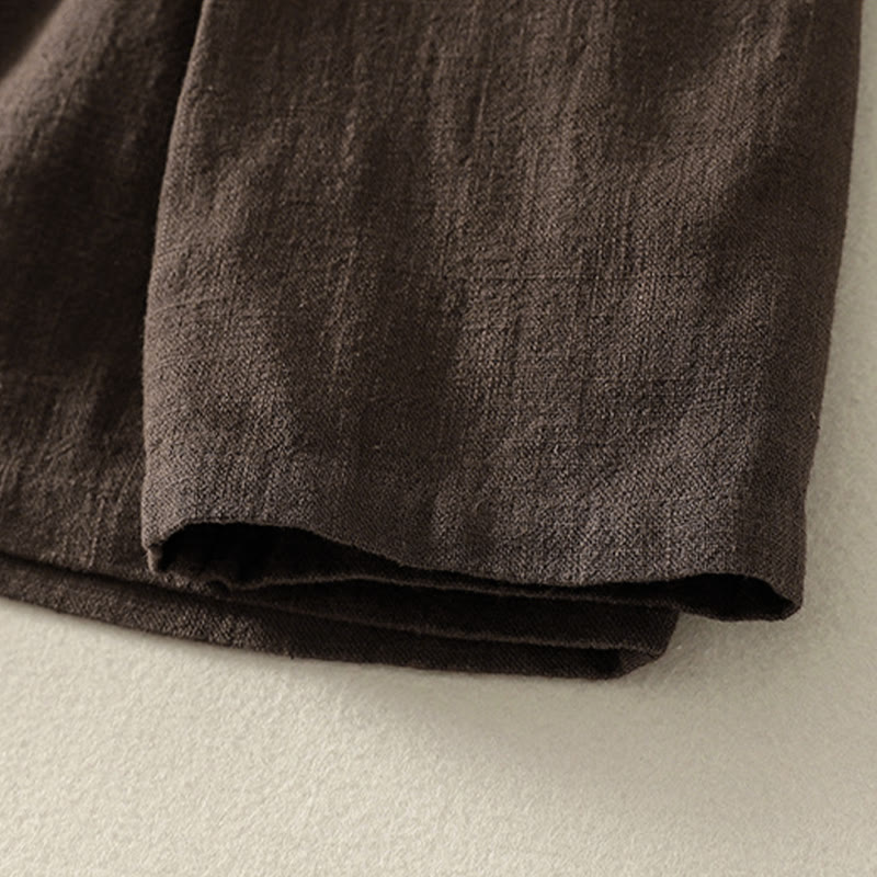 Buddha Stonesプレーンチャイニーズフロッグボタン 長袖 レディース コットンリネン 禅服 シャツ - image 4