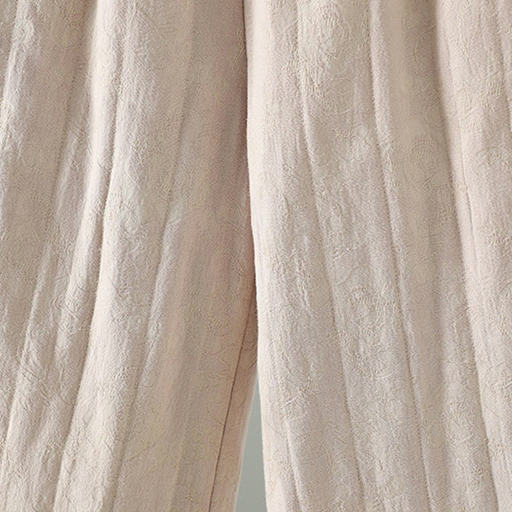 Buddha Stonesジャカード コットンパッド レディース ワイドレッグ サーマル アンクル丈 パンツ ポケット付き - image 16