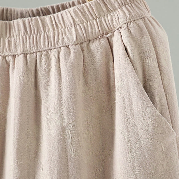 Buddha Stonesジャカード コットンパッド レディース ワイドレッグ サーマル アンクル丈 パンツ ポケット付き - image 14