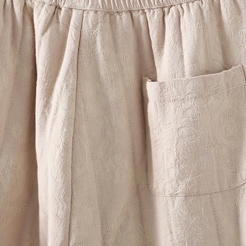 Buddha Stonesジャカード コットンパッド レディース ワイドレッグ サーマル アンクル丈 パンツ ポケット付き - image 15