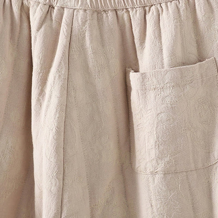 Buddha Stonesジャカード コットンパッド レディース ワイドレッグ サーマル アンクル丈 パンツ ポケット付き - image 15