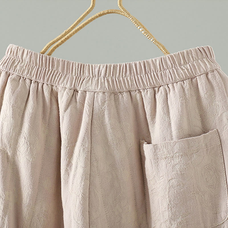 Buddha Stonesジャカード コットンパッド レディース ワイドレッグ サーマル アンクル丈 パンツ ポケット付き - image 13