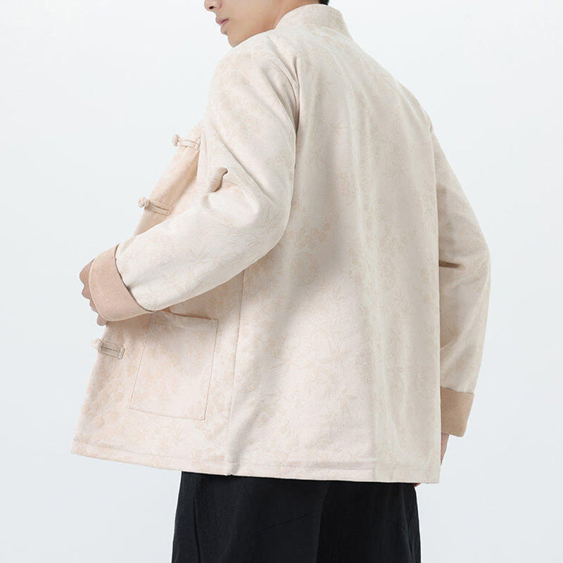 Buddha Stones秋 ジャカード 竹 カエルボタン 長袖 メンズ コットンジャケット ポケット付き - image 21