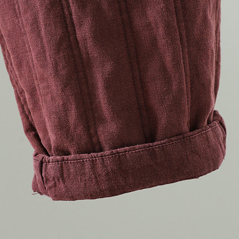 Buddha Stonesデイリー 無地 ドローストリングデザイン レディース ハーレム 伸縮性ウエスト コットンパンツ ポケット付き - image 15