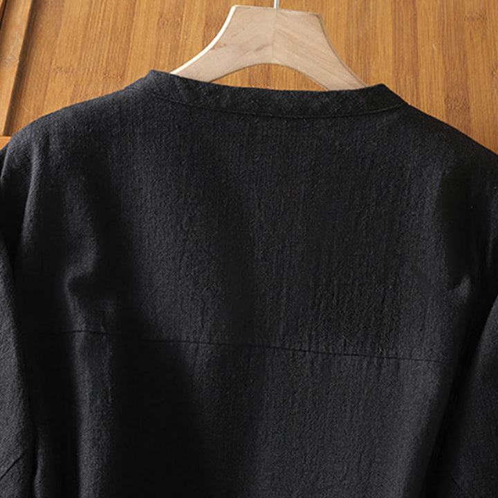 Buddha Stonesレディース コットン ジッパーデザイン ダブルレイヤー ロングスリーブ ジャケット ポケット付き - image 4