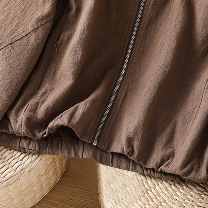 Buddha Stonesレディース コットン ジッパーデザイン ダブルレイヤー ロングスリーブ ジャケット ポケット付き - image 28