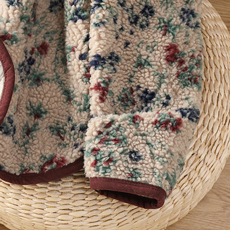 Buddha Stonesレディース コットン 花柄 ボタンデザイン 長袖 サーマルジャケット ポケット付き - image 8