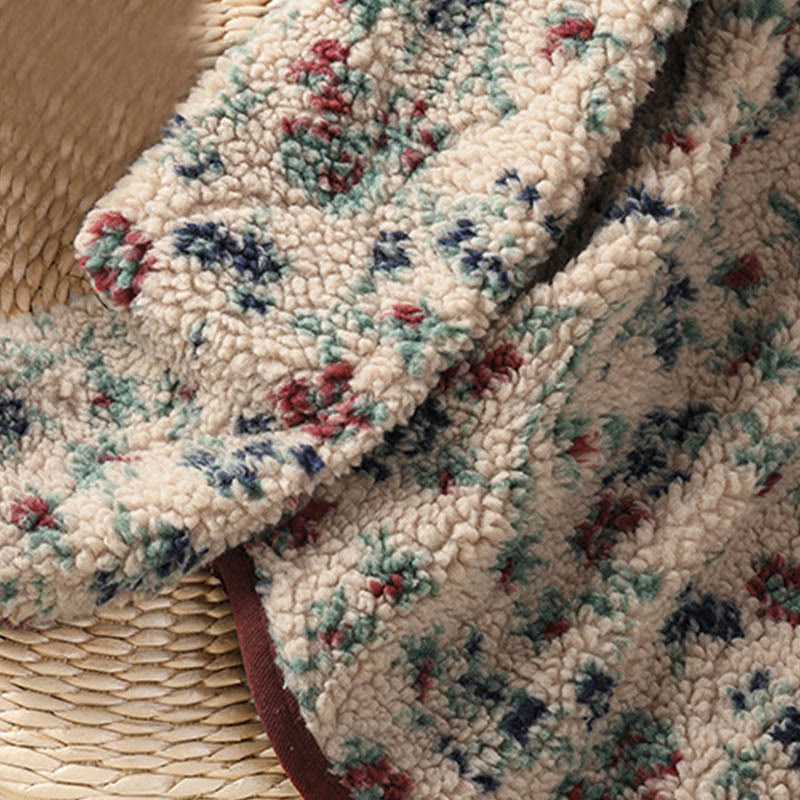 Buddha Stonesレディース コットン 花柄 ボタンデザイン 長袖 サーマルジャケット ポケット付き - image 9