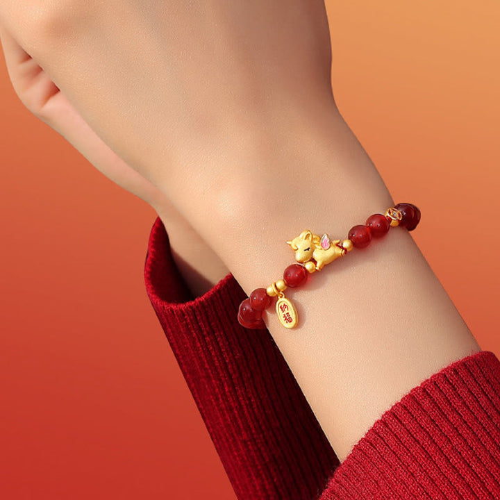 Buddha Stones925スターリングシルバー 馬年 レッドアゲート幸運繁栄自信 ブレスレット - image 6