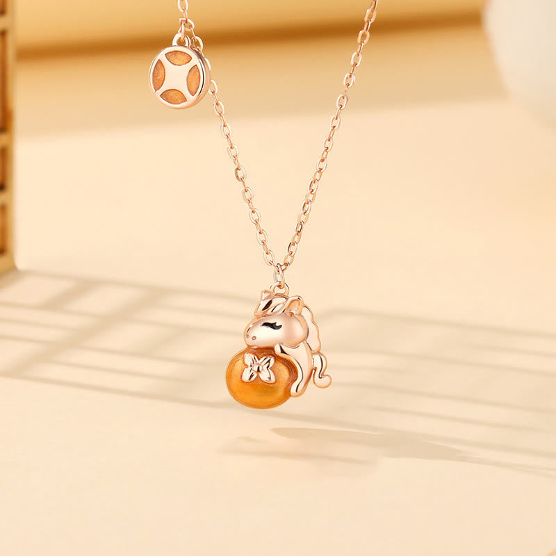 Buddha Stones925スターリングシルバー 馬年コインデザイン良縁祈願ネックレスペンダント - image 0