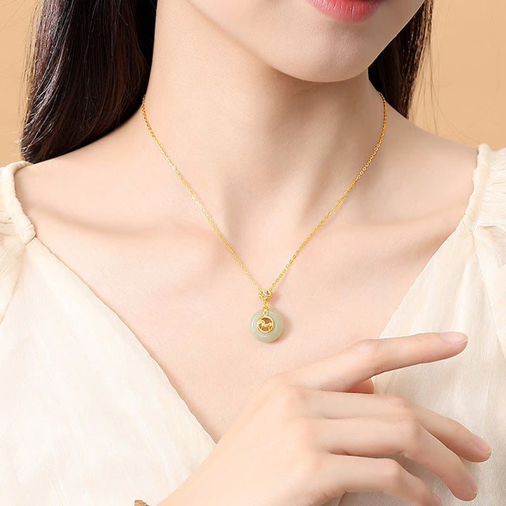 Buddha Stones925スターリングシルバー 和田翡翠 午年平和のお守りチャーム幸運ネックレスペンダント - image 4