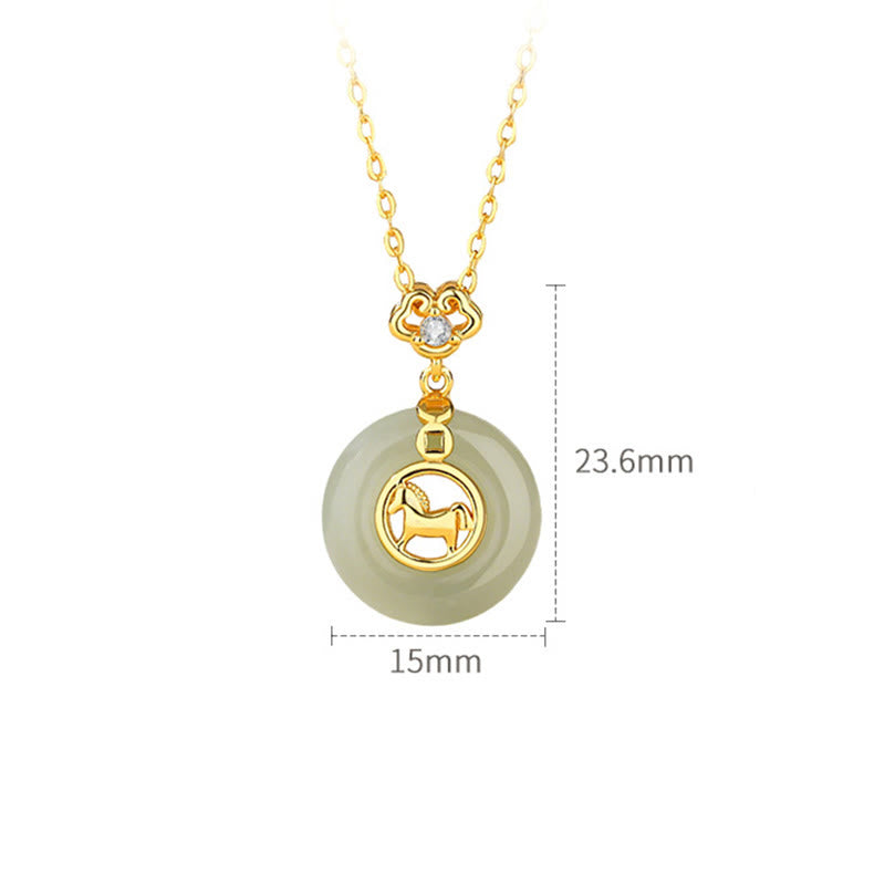 Buddha Stones925スターリングシルバー 和田翡翠 午年平和のお守りチャーム幸運ネックレスペンダント - image 6