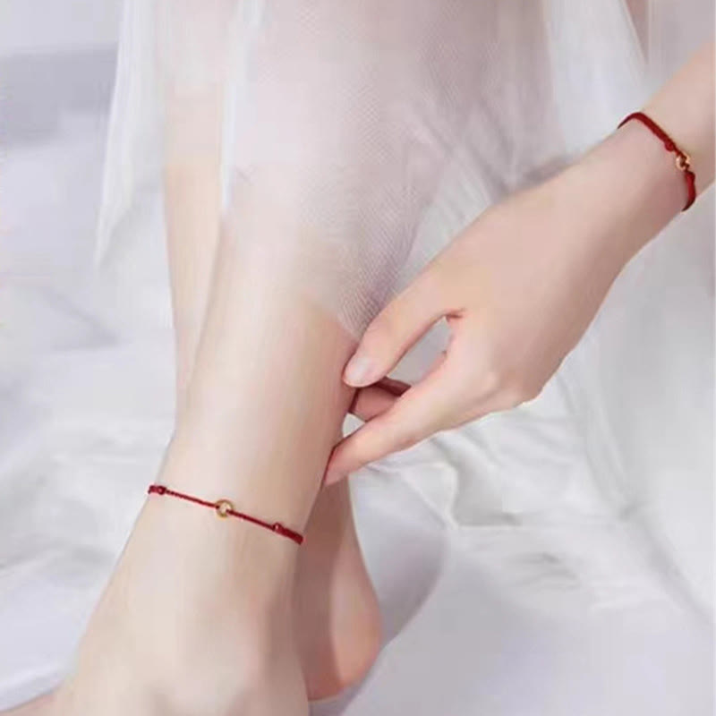 Buddha Stones小さな平和のお守りチャーム編み紐 調節可能な接続ブレスレット アンクレット - image 15