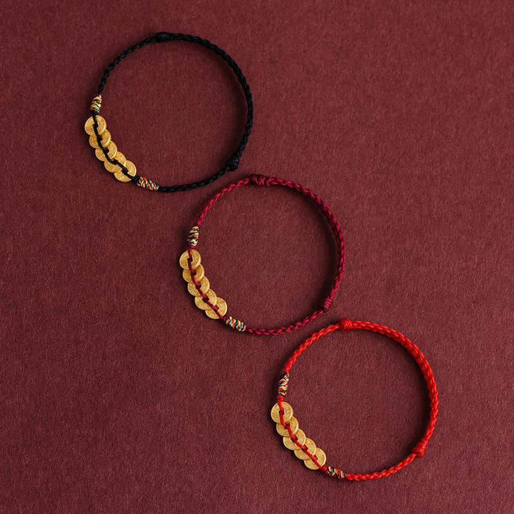 Buddha Stones五銅貨デザイン 編み紐 護身守護ブレスレットアンクレット - image 14