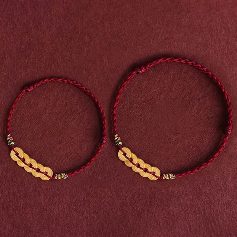 Buddha Stones五銅貨デザイン 編み紐 護身守護ブレスレットアンクレット - image 12