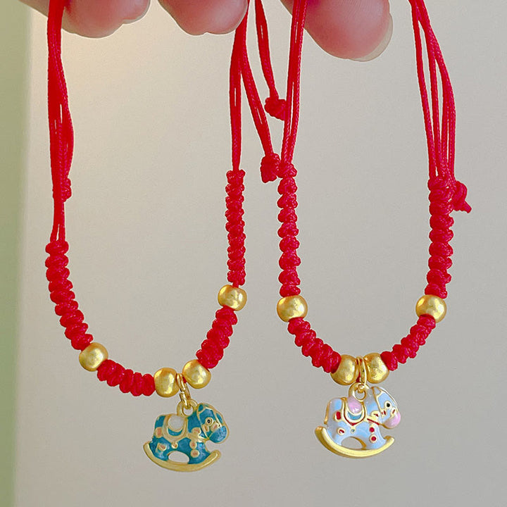 Buddha Stones十二支 馬年赤紐銅製幸運ブレスレット - image 6