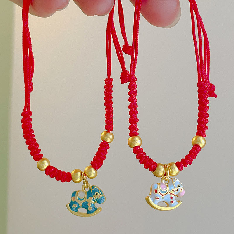 Buddha Stones小さな午年赤紐銅製 幸運 調節可能 ブレスレット - image 4