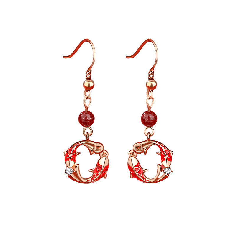 Buddha Stones925スターリングシルバーメッキ 18Kゴールド ダブル鯉の良縁祈願ネックレスペンダント - image 15