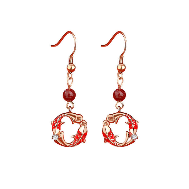 Buddha Stones925スターリングシルバーメッキ 18Kゴールド ダブル鯉の良縁祈願ネックレスペンダント - image 15