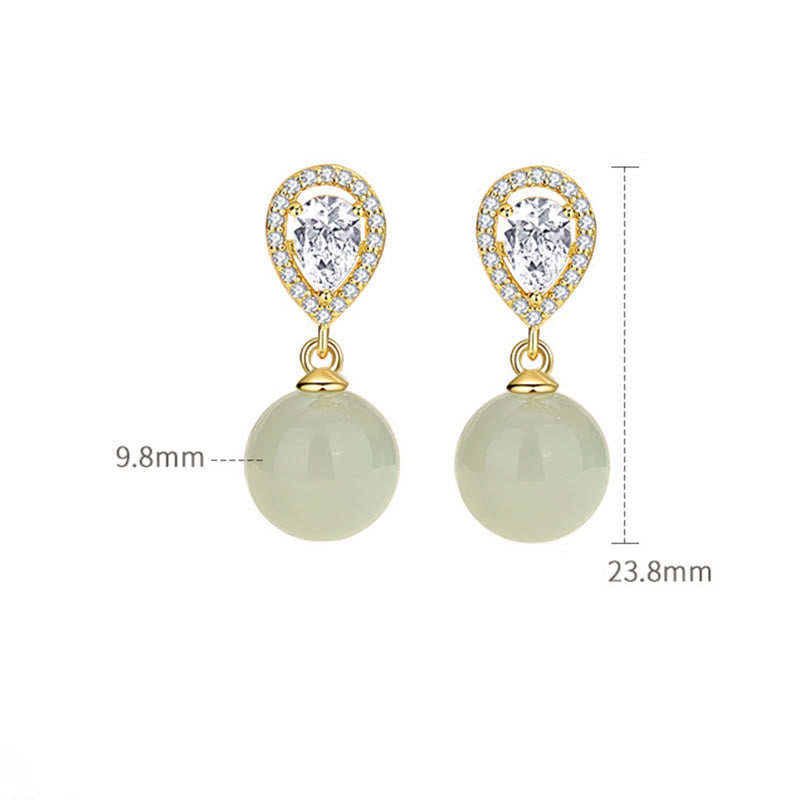 Buddha Stones925 スターリングシルバー ウォータードロップデザイン 和田翡翠ビーズ豊かさのイヤリング - image 4