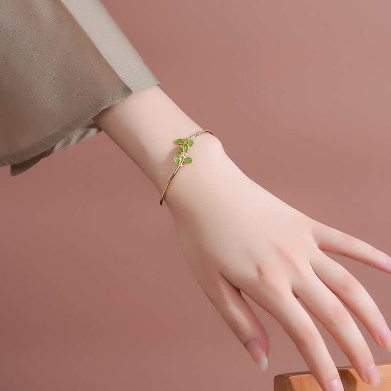 Buddha Stones925スターリングシルバー リーフタッセルデザイン グリーンジャスパー プロテクションネックレス ペンダント - image 14