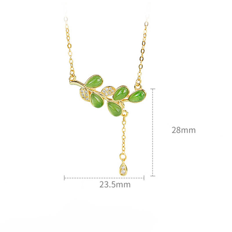 Buddha Stones925スターリングシルバー グリーンジャスパー リーフデザイン バランスイヤリング - image 17