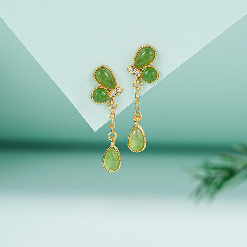 Buddha Stones925スターリングシルバー リーフタッセルデザイン グリーンジャスパー プロテクションネックレス ペンダント - image 16