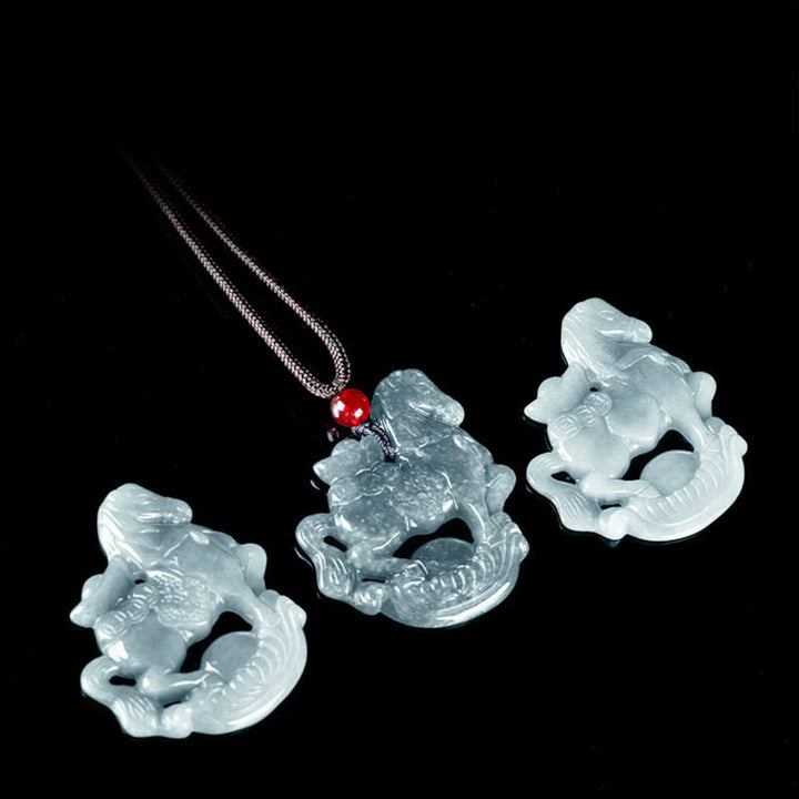 Buddha Stones年翡翠インゴット 幸運豊かさロープネックレスペンダント - image 11