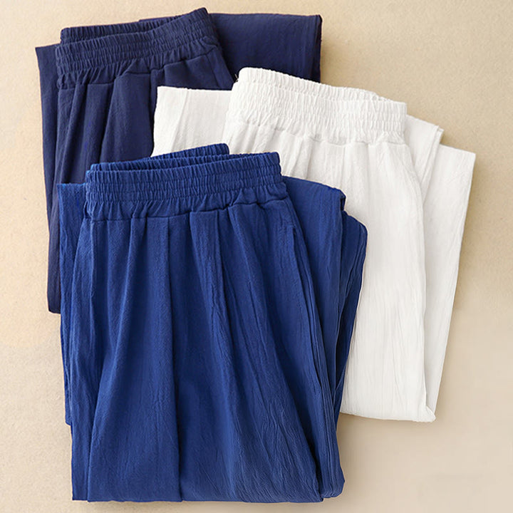 Buddha Stones通勤用 無地 レディース ハーレム ゴムウエスト コットン 7-8丈 ポケット付きパンツ - image 15