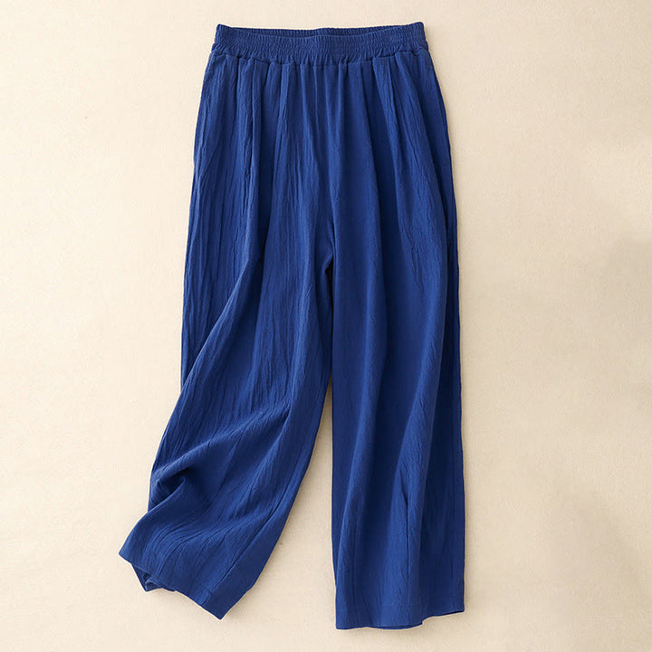 Buddha Stones通勤用 無地 レディース ハーレム ゴムウエスト コットン 7-8丈 ポケット付きパンツ - image 4