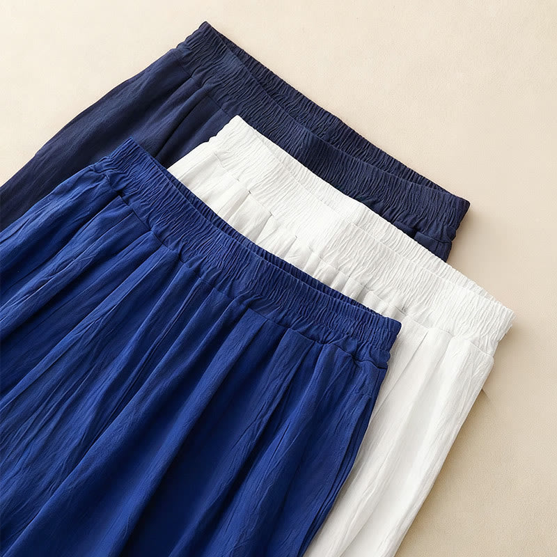 Buddha Stones通勤用 無地 レディース ハーレム ゴムウエスト コットン 7-8丈 ポケット付きパンツ - image 14