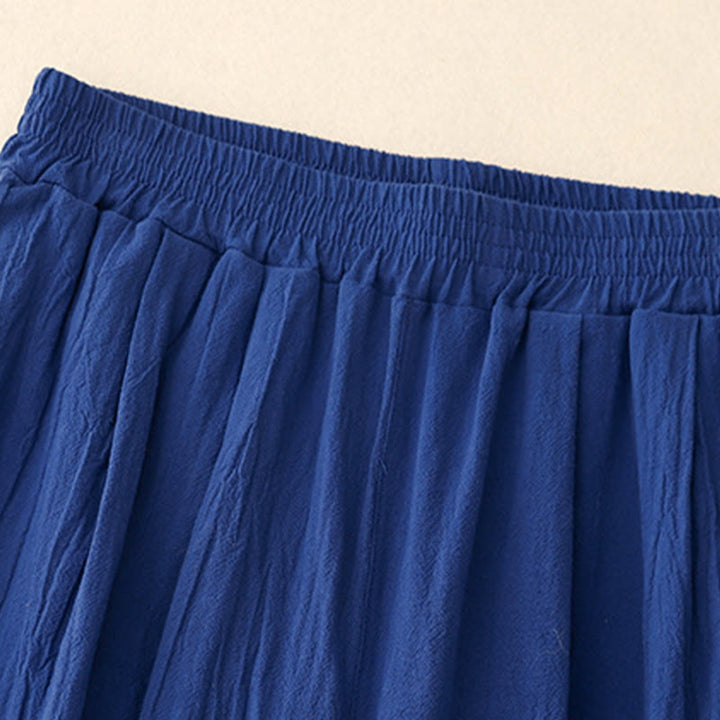 Buddha Stones通勤用 無地 レディース ハーレム ゴムウエスト コットン 7-8丈 ポケット付きパンツ - image 5