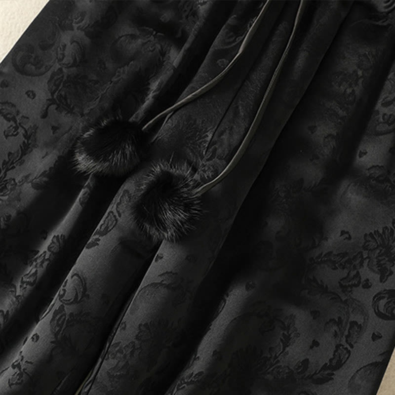 Buddha Stonesジャカード ハイウエストデザイン レディース ワイドレッグ サーマル 厚手パンツ ポケット付き - image 15