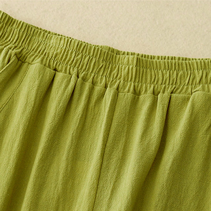 Buddha Stones秋冬 無地 パッチワーク シンプルデザイン レディース ワイドレッグパンツ ポケット付き - image 8