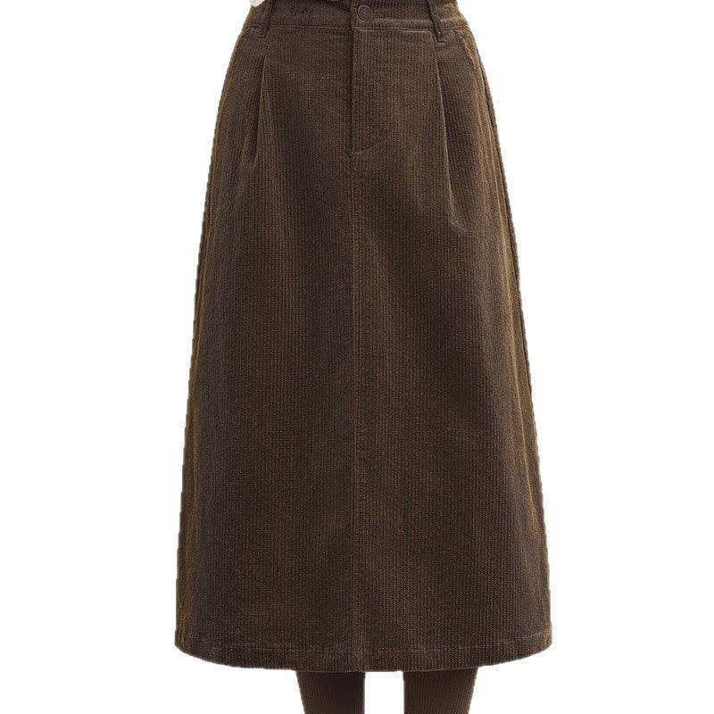 Buddha Stonesピュアカラー 伸縮性ウエスト レディース 7-8丈 コーデュロイスカート ポケット付き - image 8