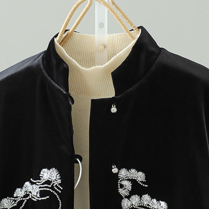 Buddha Stonesの白い花の刺繍模様のレディースノースリーブベストウエストコート - image 2