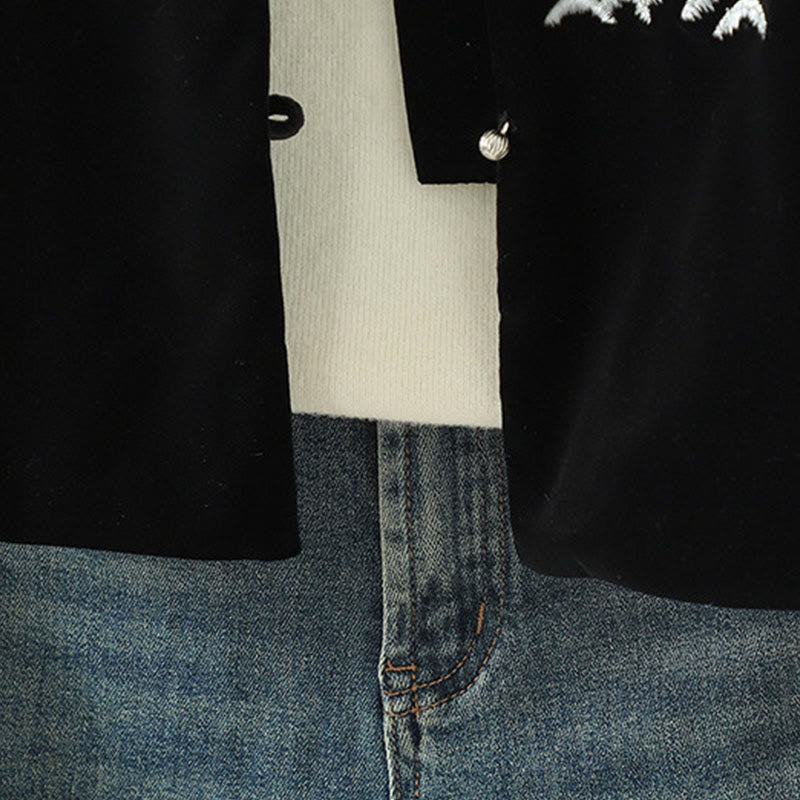 Buddha Stonesの白い花の刺繍模様のレディースノースリーブベストウエストコート - image 13