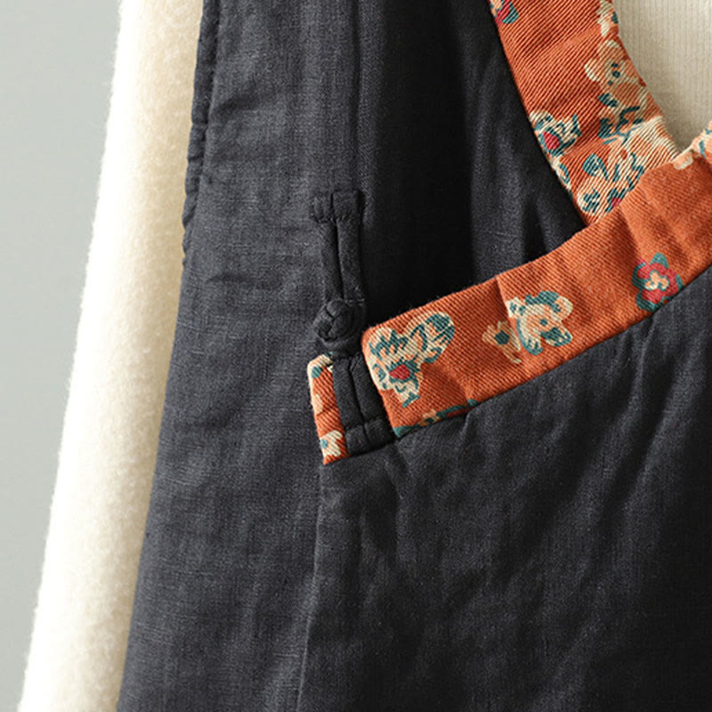 Buddha Stonesの花柄Vネックフロッグボタンレディースノースリーブベストウエストコート - image 16