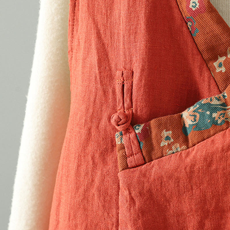 Buddha Stonesの花柄Vネックフロッグボタンレディースノースリーブベストウエストコート - image 9