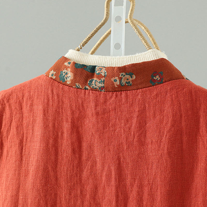 Buddha Stonesの花柄Vネックフロッグボタンレディースノースリーブベストウエストコート - image 4