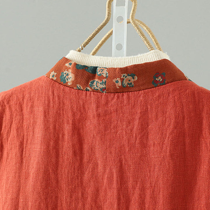 Buddha Stonesの花柄Vネックフロッグボタンレディースノースリーブベストウエストコート - image 4