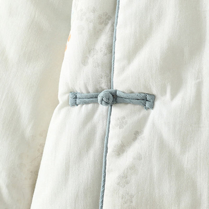 Buddha Stonesレディース ブルーフラワー フロッグボタンデザイン 長袖 サーマルジャケット - image 7