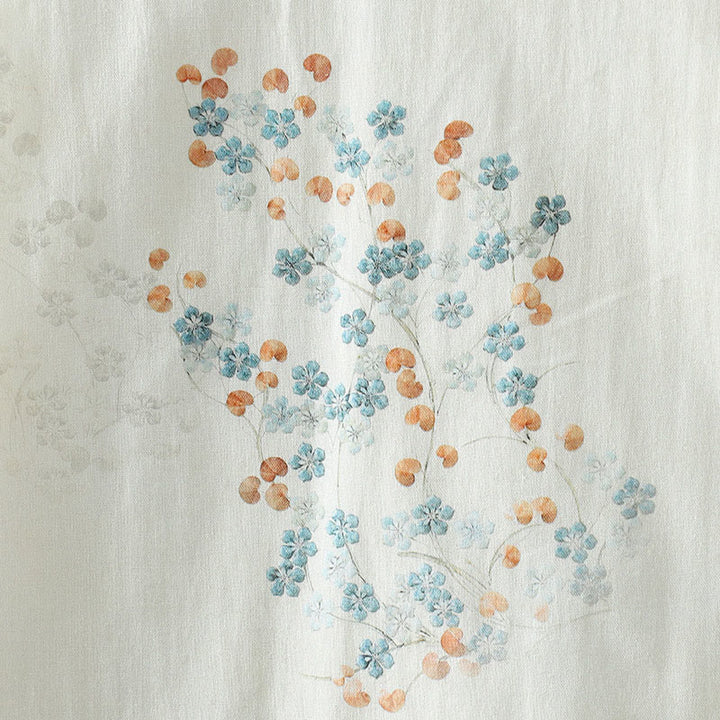 Buddha Stonesレディース ブルーフラワー フロッグボタンデザイン 長袖 サーマルジャケット - image 9