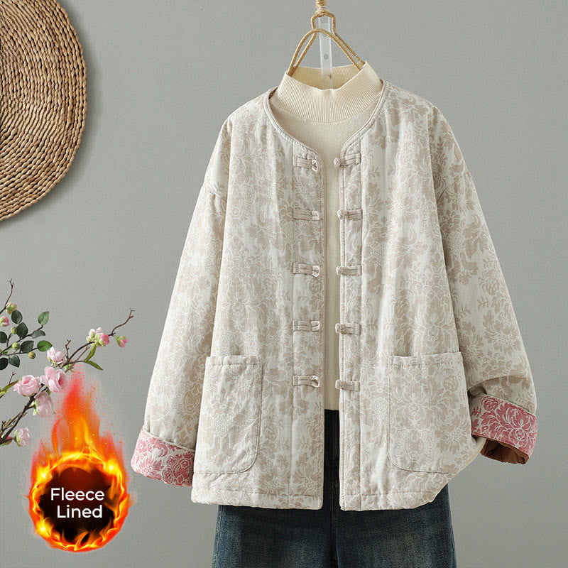 Buddha Stonesレディース 牡丹の花 カエルボタンデザイン 長袖 サーマルジャケット ポケット付き - 貝殻 - US8-10，UK/AU12-14，EU40-42 (2XL) - image 11