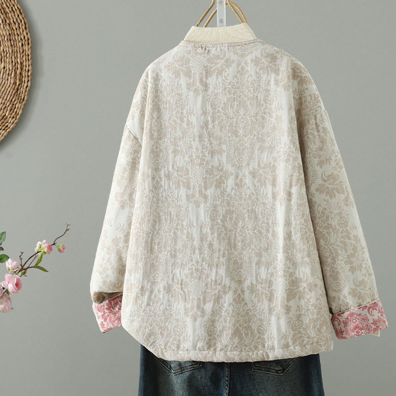 Buddha Stonesレディース 牡丹の花 カエルボタンデザイン 長袖 サーマルジャケット ポケット付き - image 12